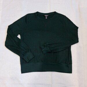 EUC Banana Republic Green/Black Space-Dye Sweatshirt Style Knit Top | Size L